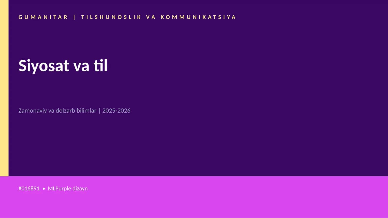 Siyosat va til 1