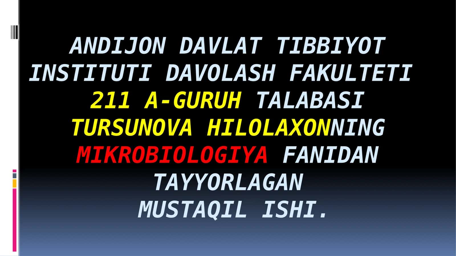 Mikroorganizmlar fiziologiyasi 1