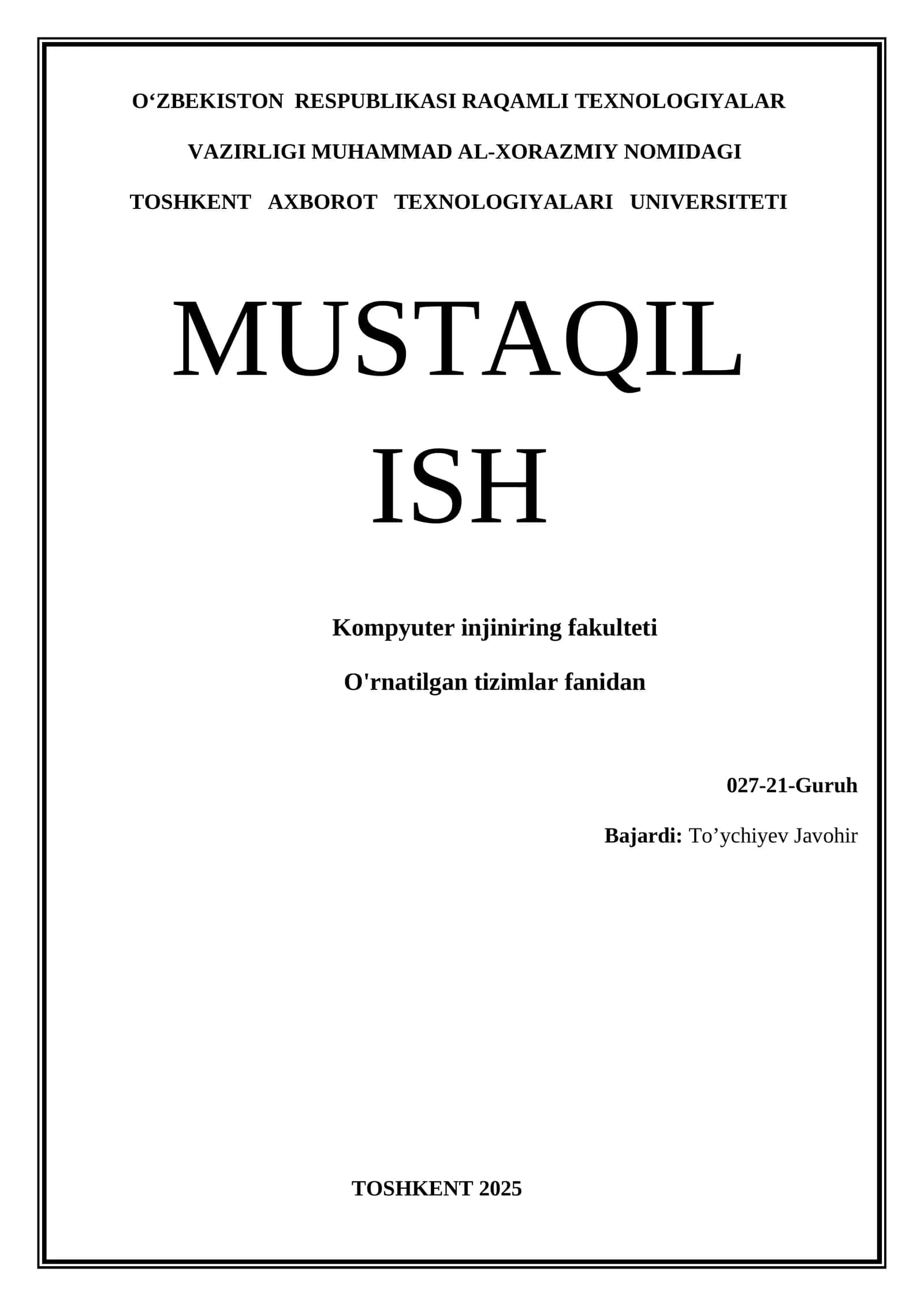 PIC mikrokontrollerlar oilasi va ularning qo‘llanilishi 1