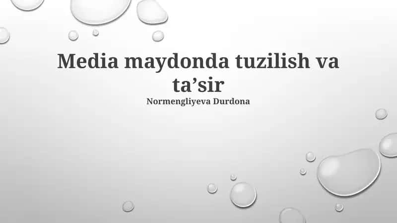 Media maydonda tuzilish va ta'sir 1