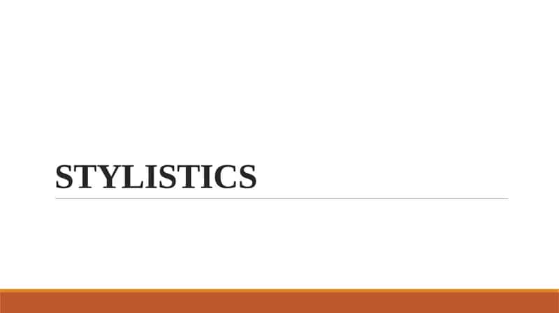 Stylistics 1