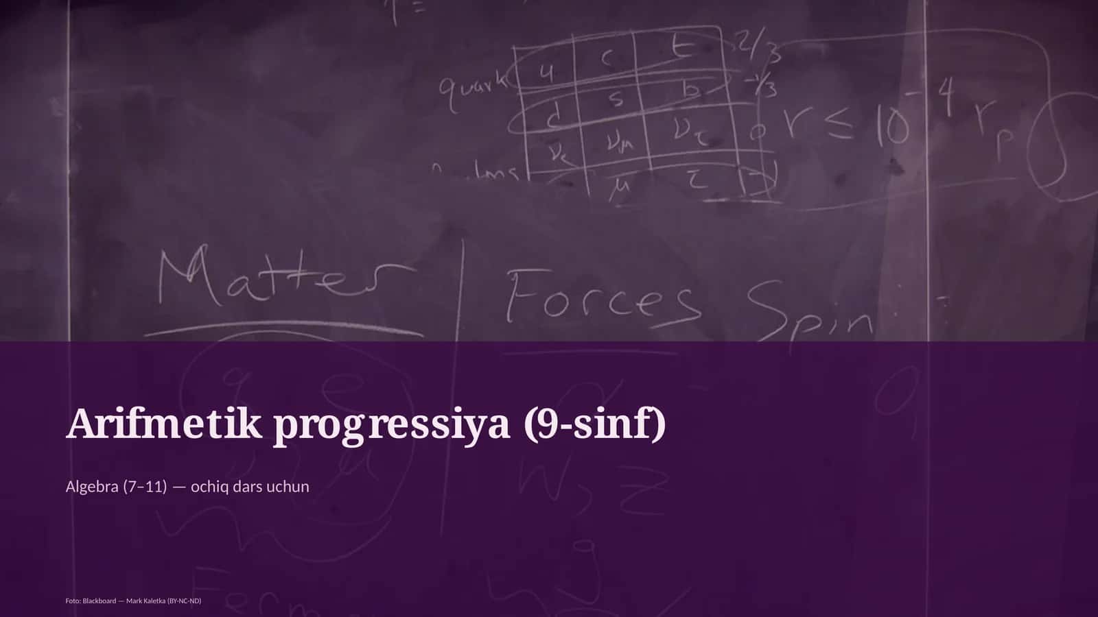 Arifmetik progressiya (9-sinf) 1