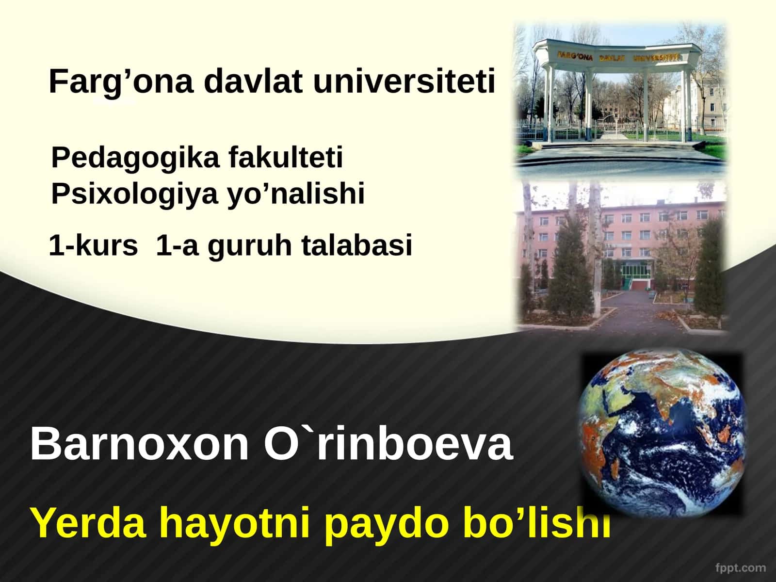 Yerda hayotni paydo bo’lishi 1
