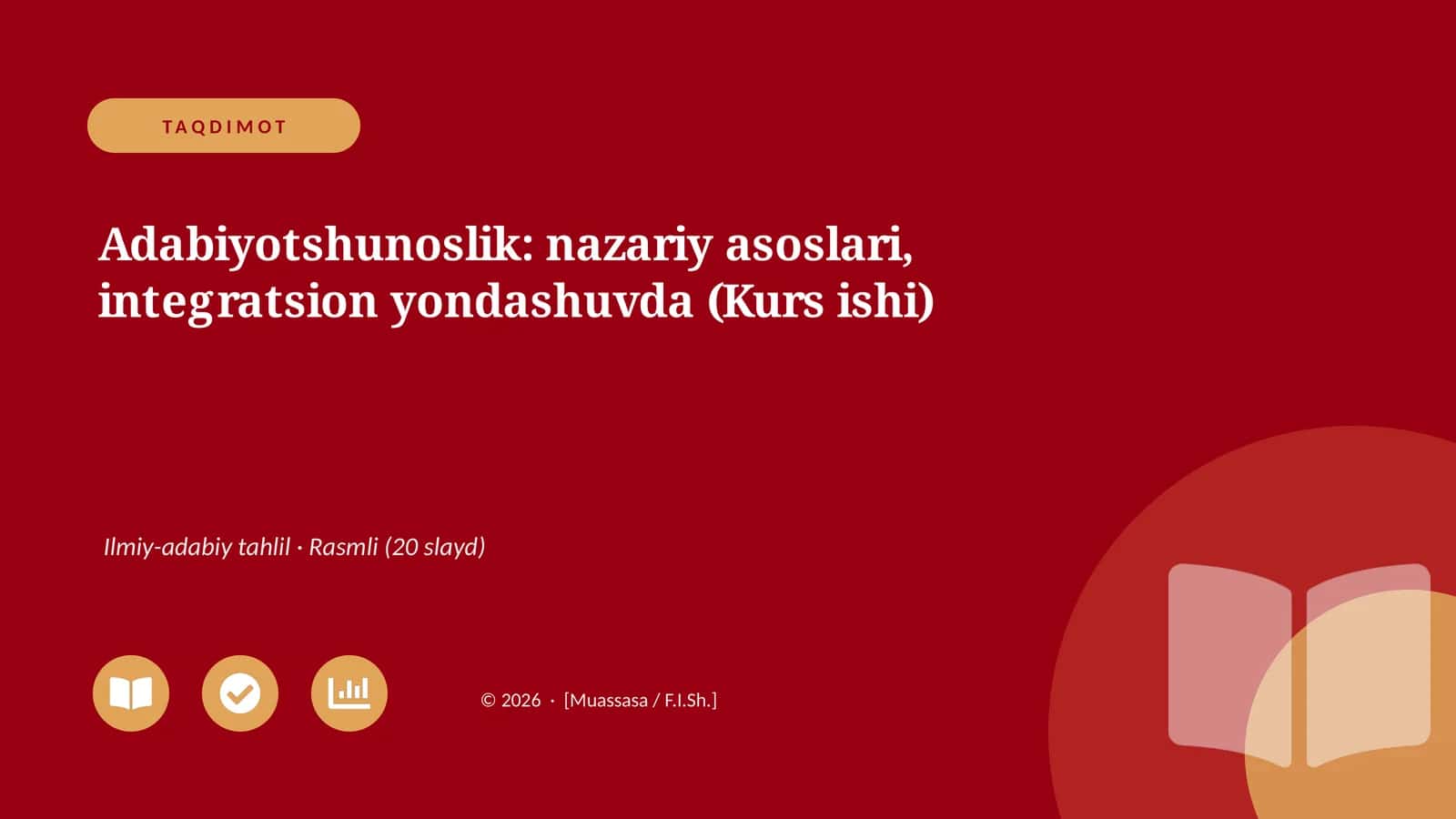 Adabiyotshunoslik: nazariy asoslari, integratsion yondashuvda (Kurs ishi) 1