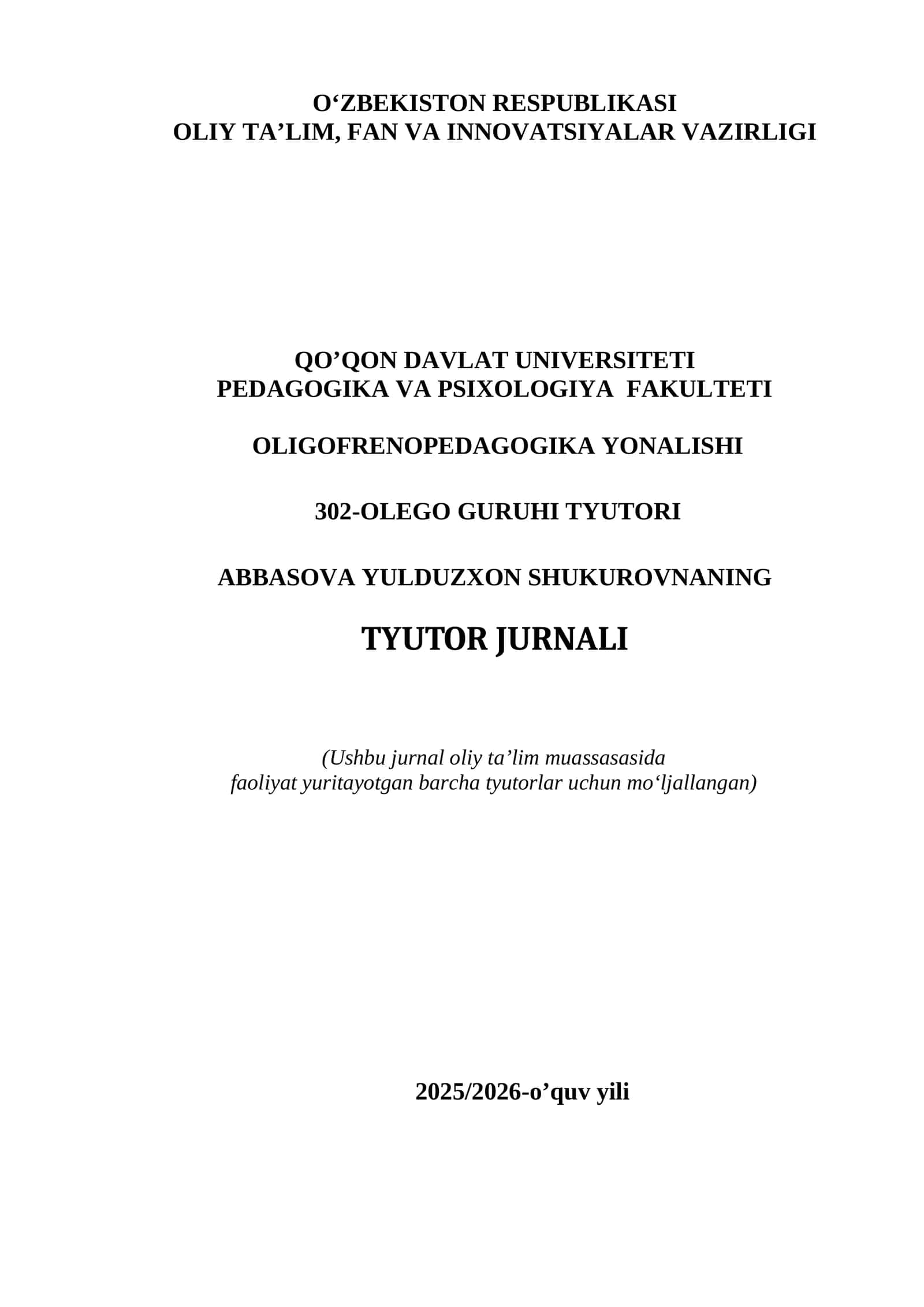 TYUTOR JURNALI 1