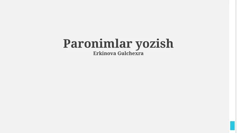 Paronimlar yozish 1