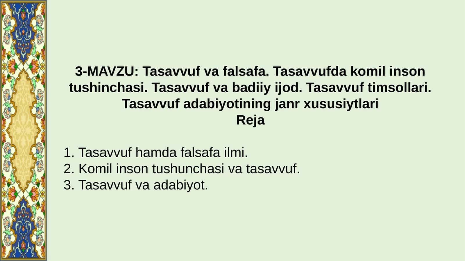 Tasavvuf va falsafa 1