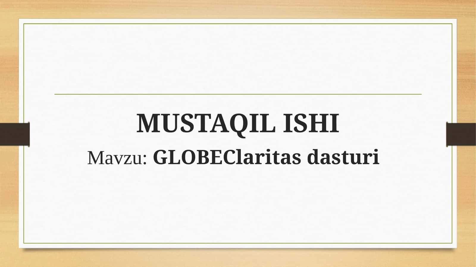 GLOBEClaritas dasturi 1
