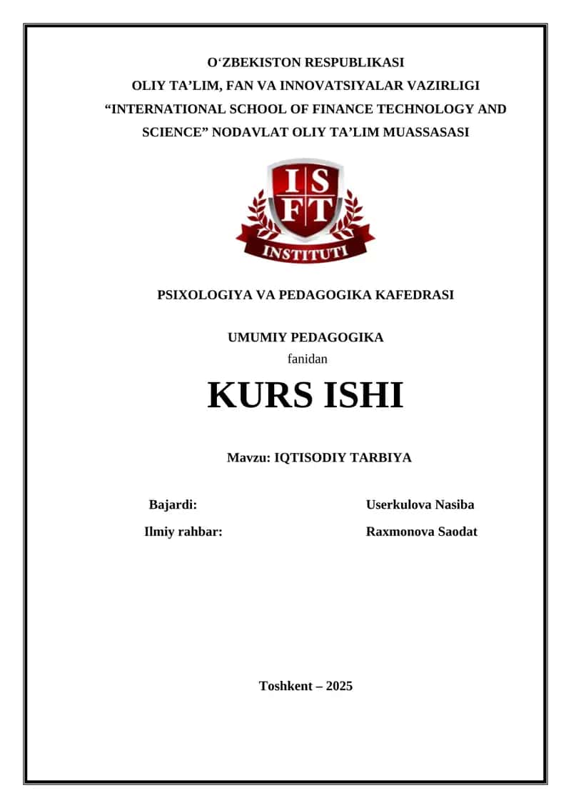 IQTISODIY TARBIYA 1