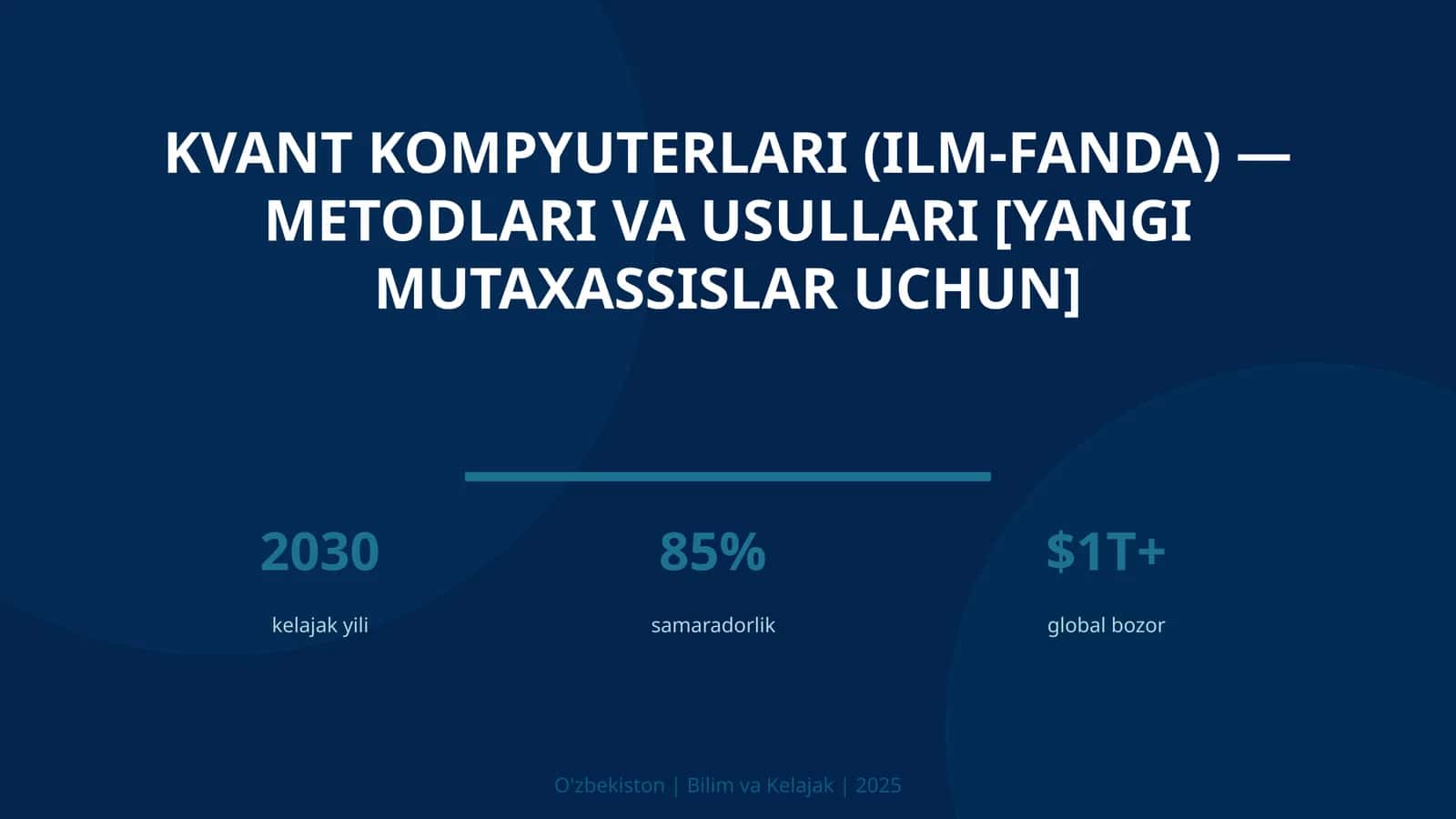 Kvant kompyuterlari (ilm-fanda) — metodlari va usullari [yangi mutaxassislar uchun] 1