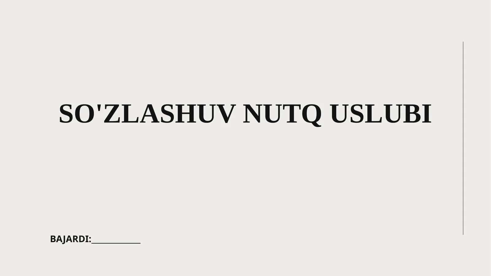 SO'ZLASHUV NUTQ USLUBI 1