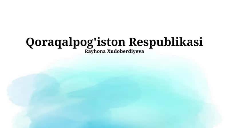 Qoraqalpog'iston Respublikasi 1