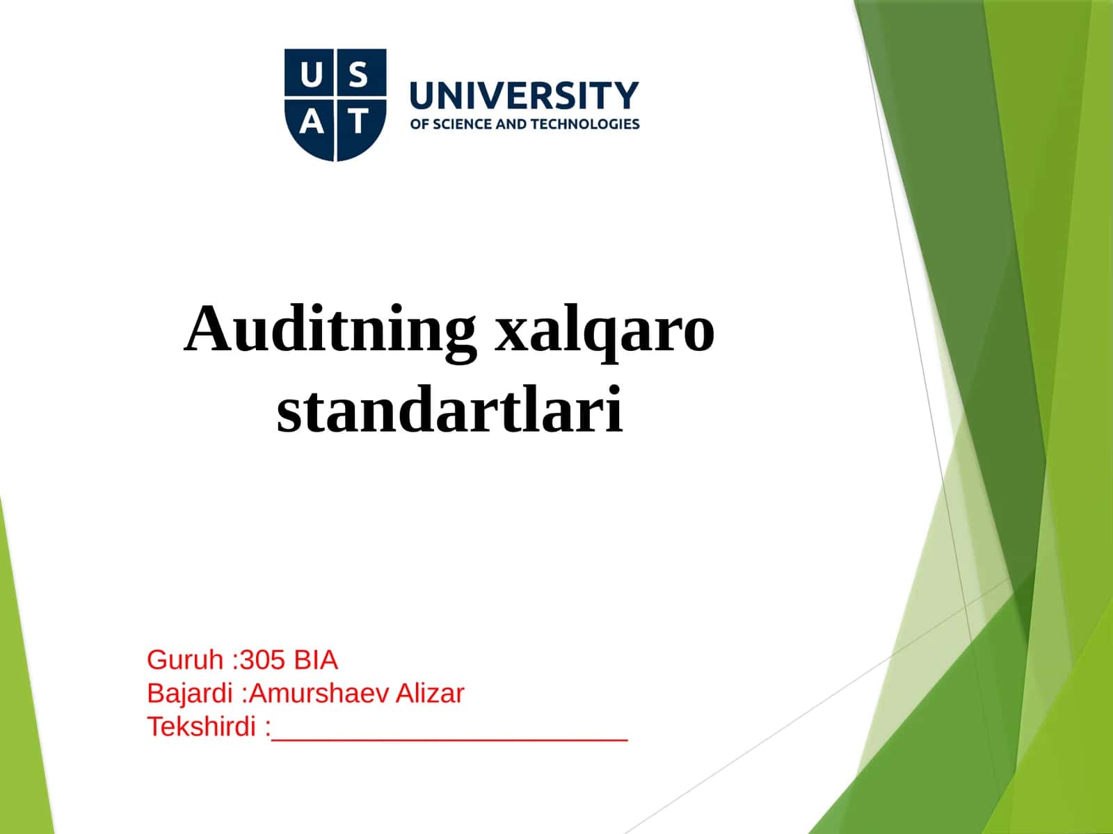 Auditning xalqarostandartlari 1