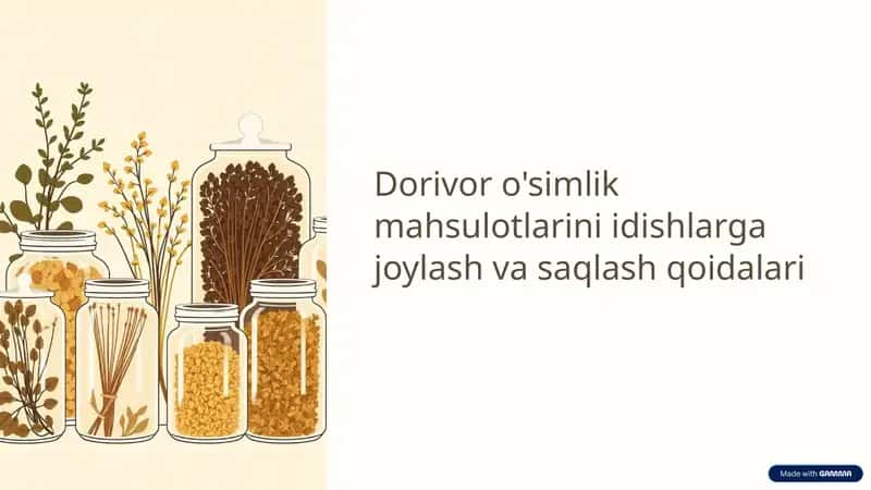 Dorivor o'simliklar 1