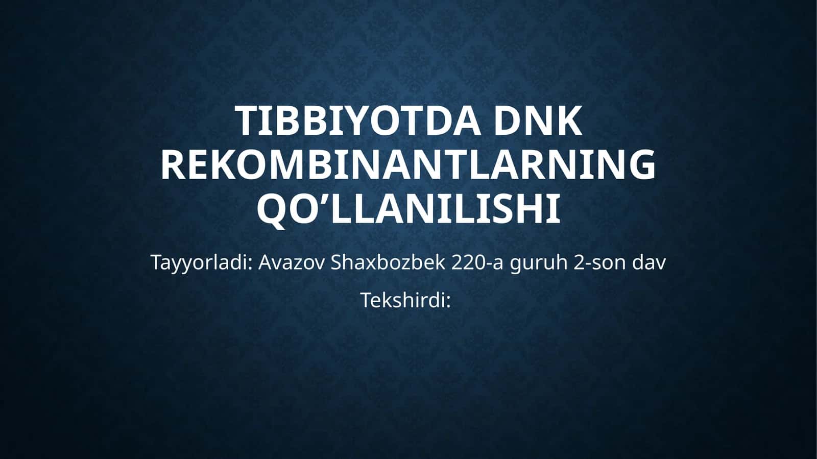 Recombinant dnk biokimyosi 1