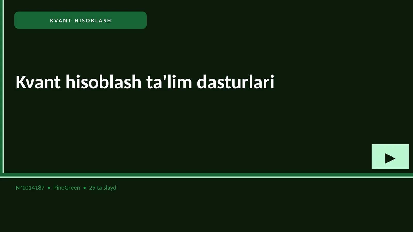 Kvant hisoblash ta'lim dasturlari 1
