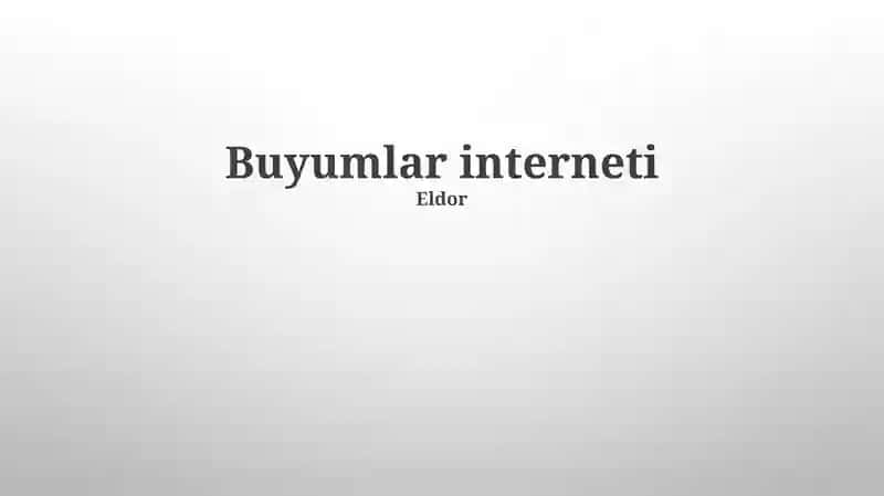 IoT Ilovalari va Qo'llanilishi 1