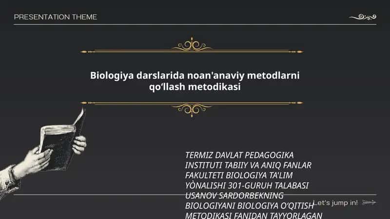 Biologiya darslarida noan'anaviy metodlarni qoʻllash metodikasi 1
