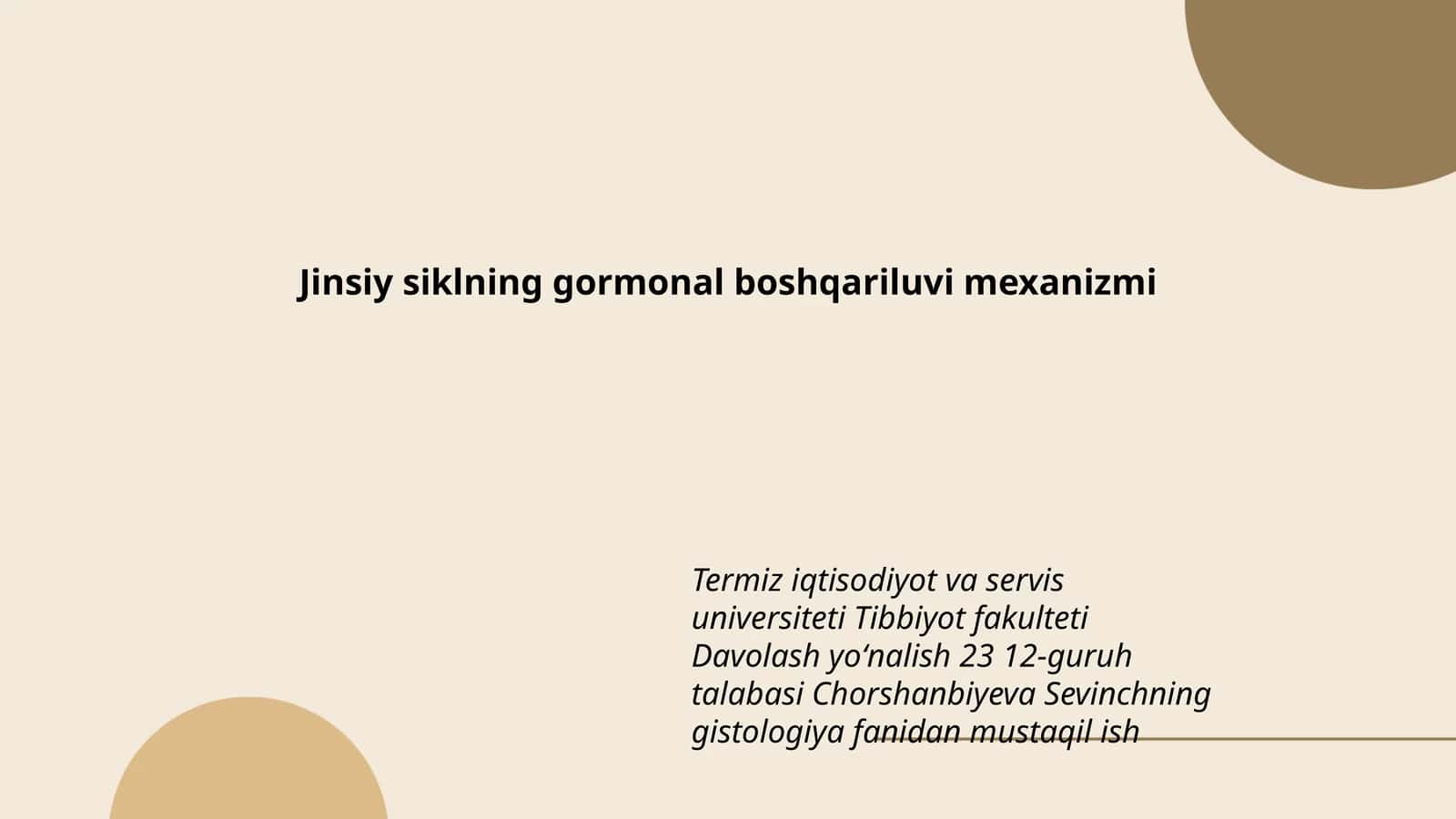 Jinsiy siklning gormonal boshqariluvi mexanizmi 1