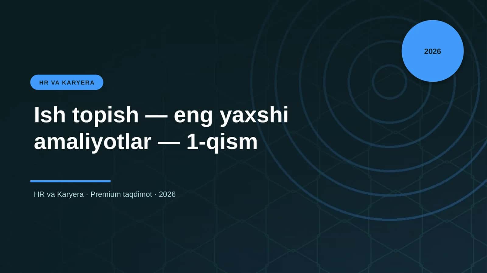 Ish topish — eng yaxshi amaliyotlar — 1-qism 1
