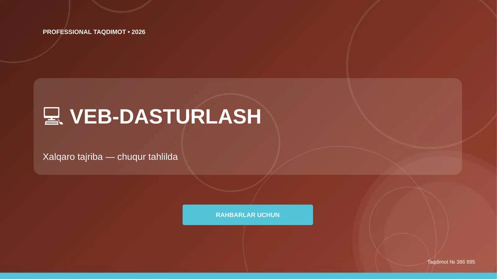 Veb-dasturlash xalqaro tajriba 1