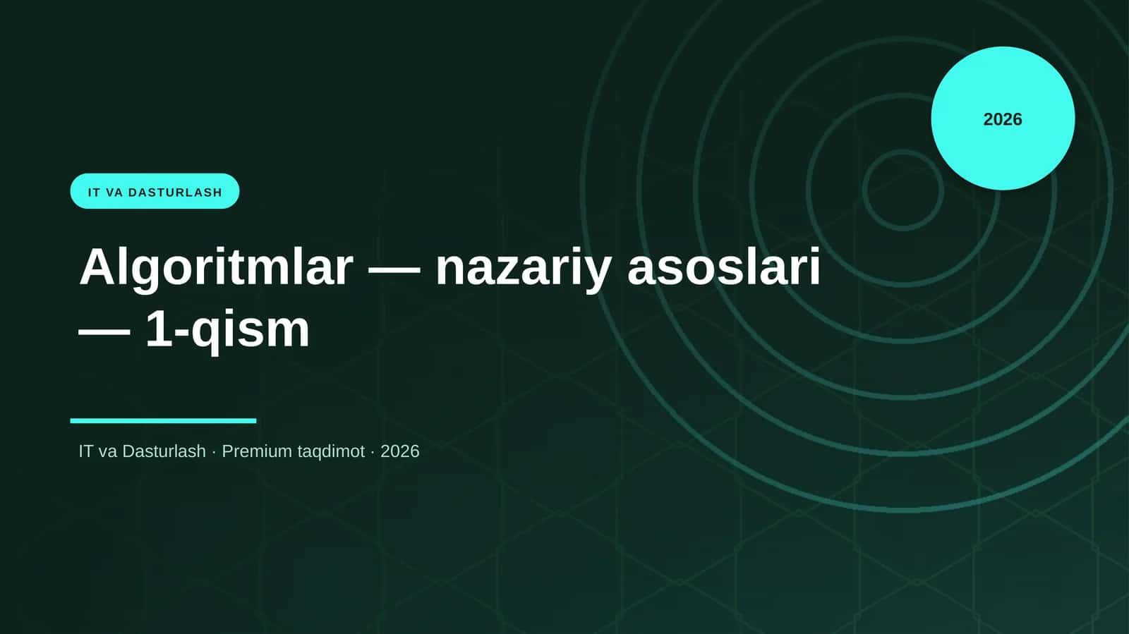 Algoritmlar — nazariy asoslari — 1-qism 1