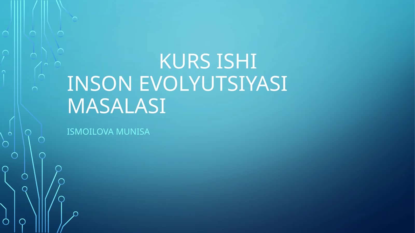 Inson evolyutsiyasi masalasi 1