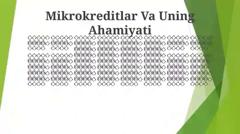 Mikrokreditlar Va Uning Ahamiyati 1