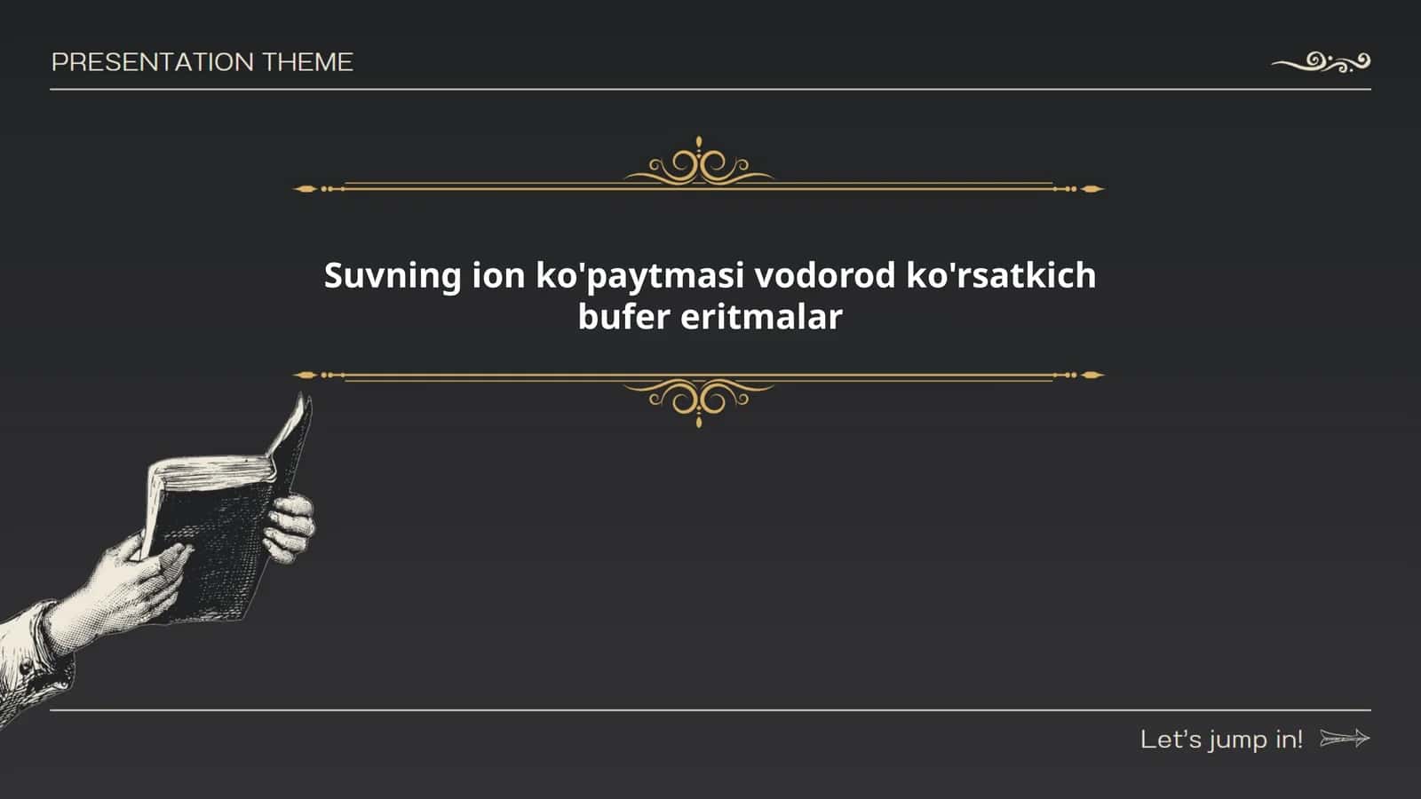 Suvning ion ko'paytmasi vodorod ko'rsatkich bufer eritmalar 1