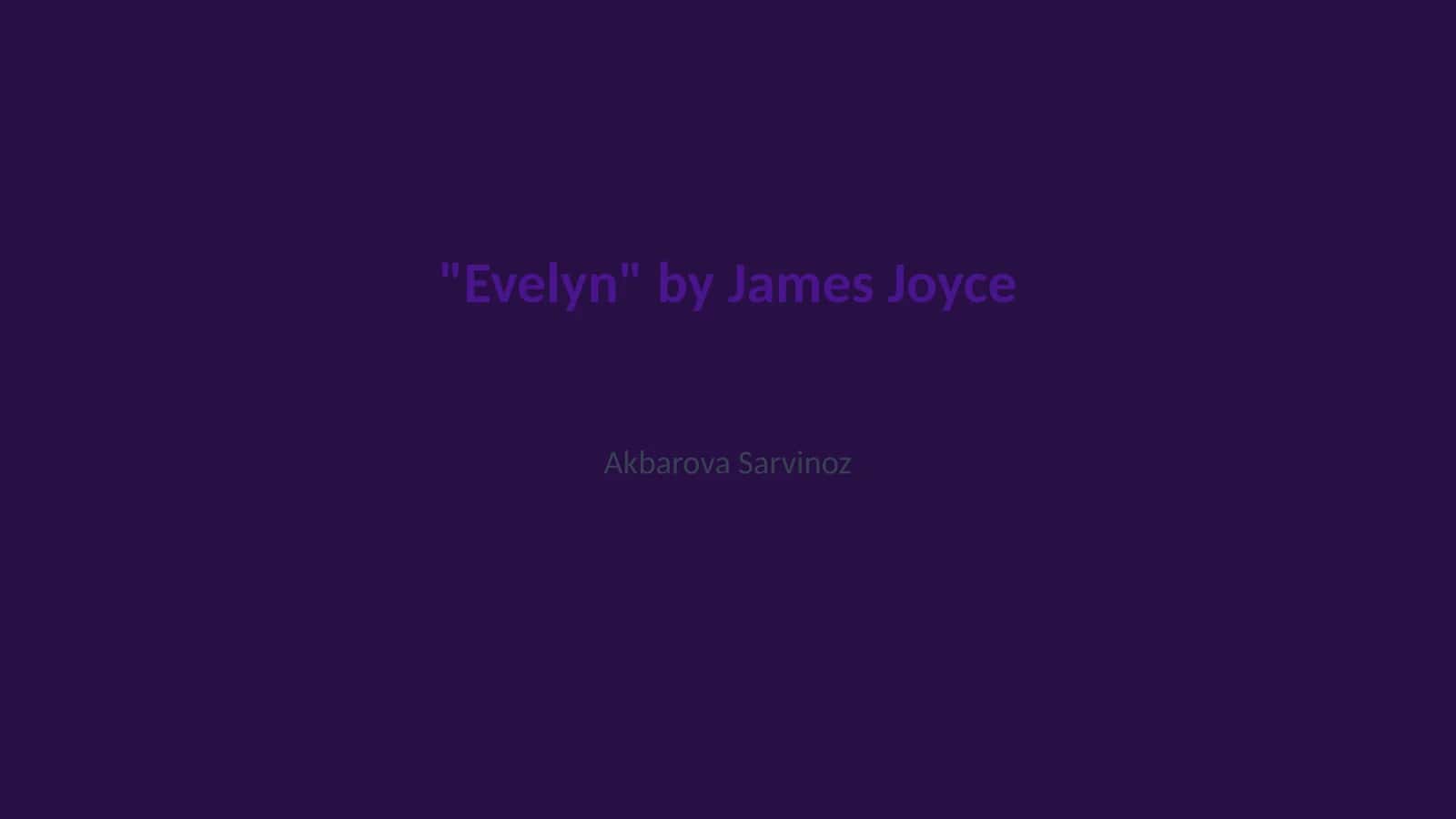 Evelyn by James Joyce 1