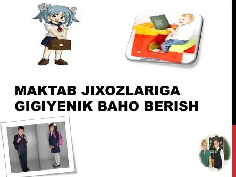 Maktab jixozlariga gigiyenik baho berish 1