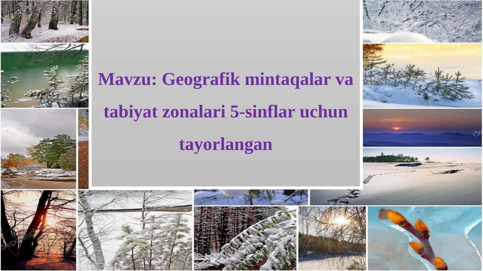 Geografik mintaqalar va tabiyat zonalari 5-sinflar uchun tayorlangan 1