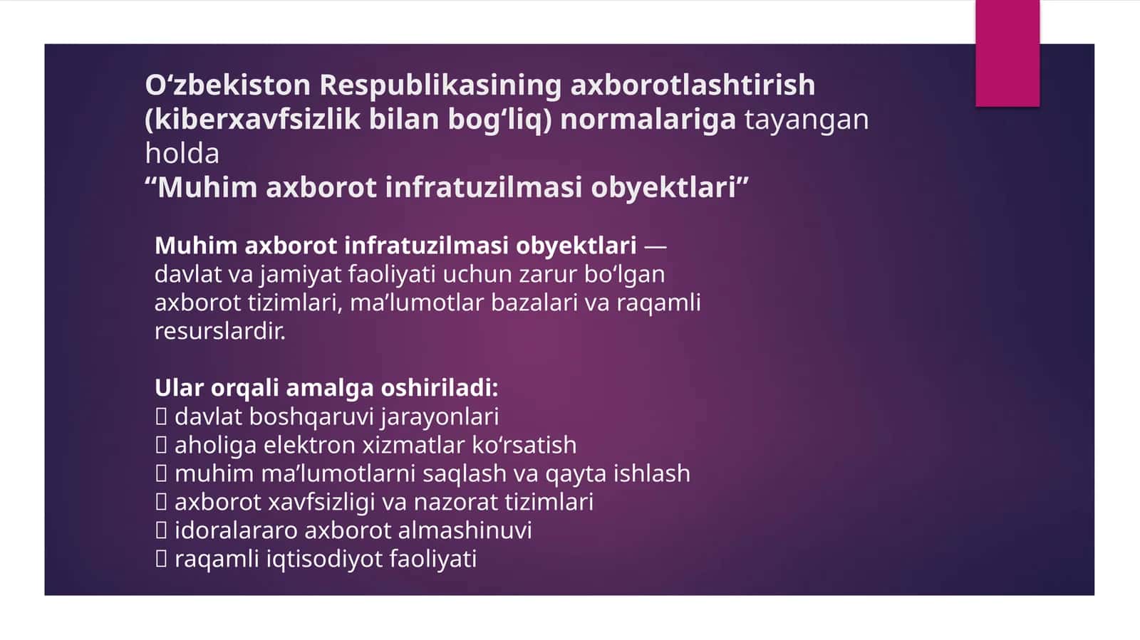Muhim axborot infratuzilmasi obyektlari 1