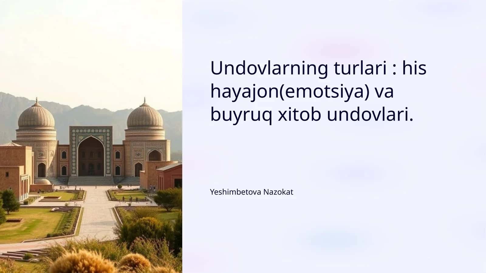 Undovlarning Turlari 1