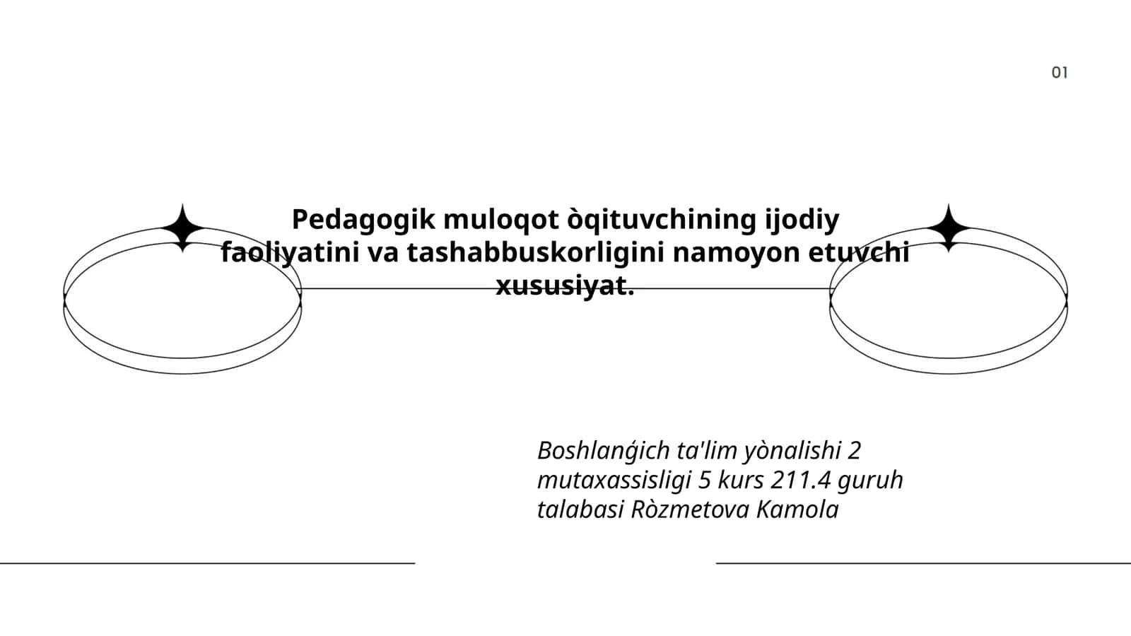 Pedagogik muloqot òqituvchining ijodiy faoliyatini va tashabbuskorligini namoyon etuvchi xususiyat 1
