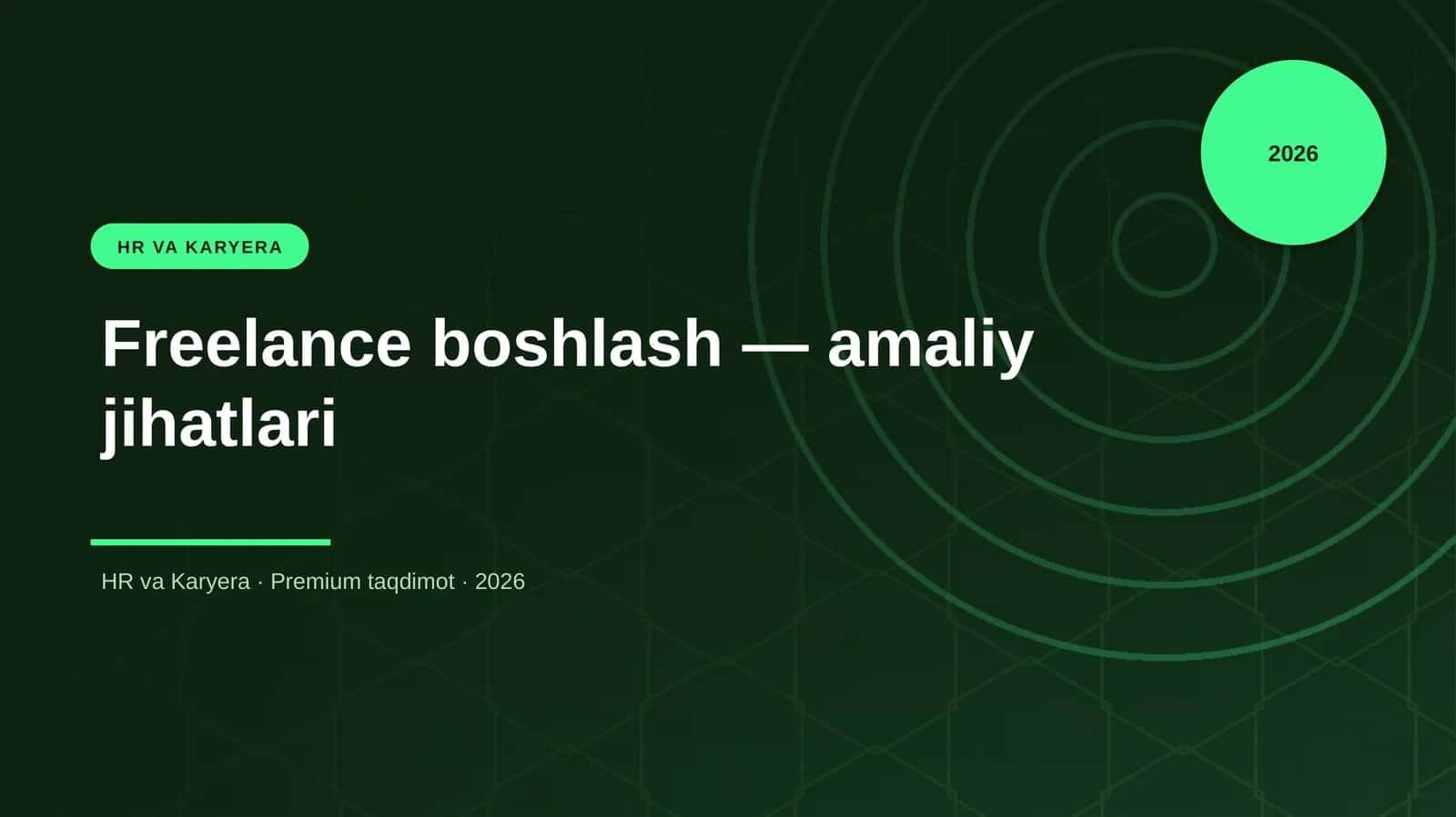 Freelance boshlash — amaliy jihatlari 1
