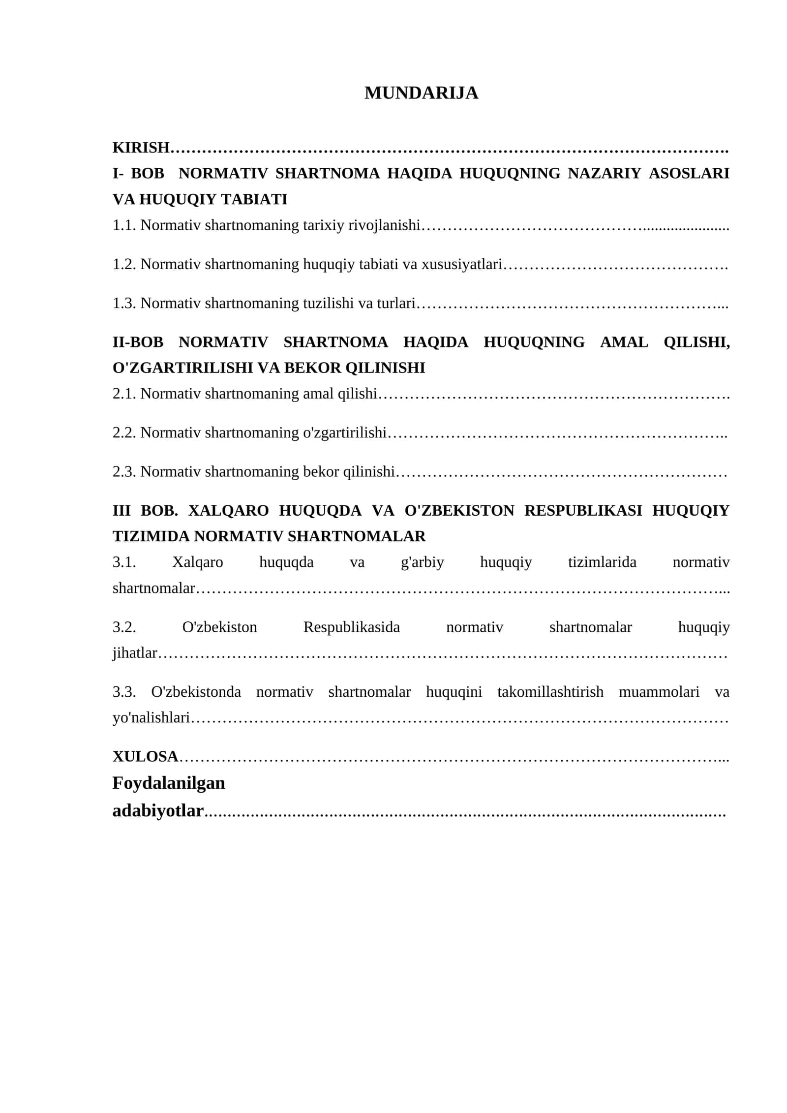 NORMATIV SHARTNOMA HAQIDA HUQUQNING NAZARIY ASOSLARI VA HUQUQIY TABIATI 1