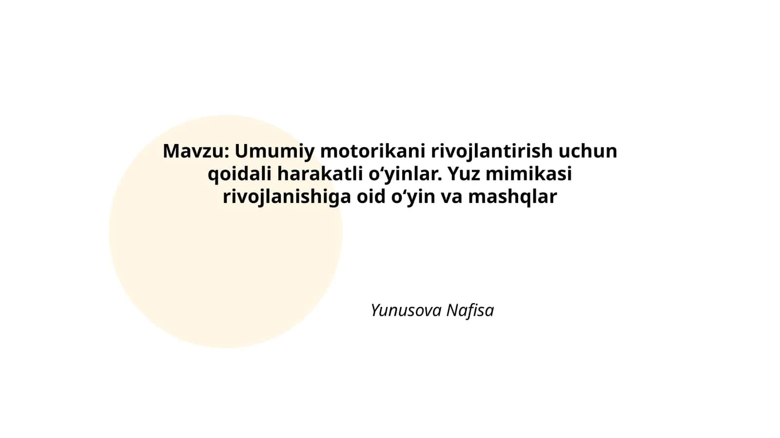 Umumiy motorikani rivojlantirish uchun qoidali harakatli o‘yinlar 1