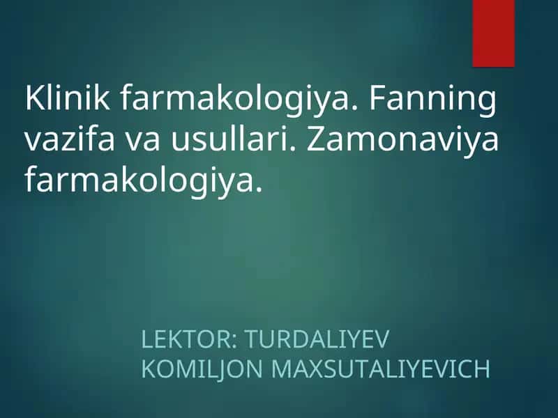 Klinik farmakologiya 1