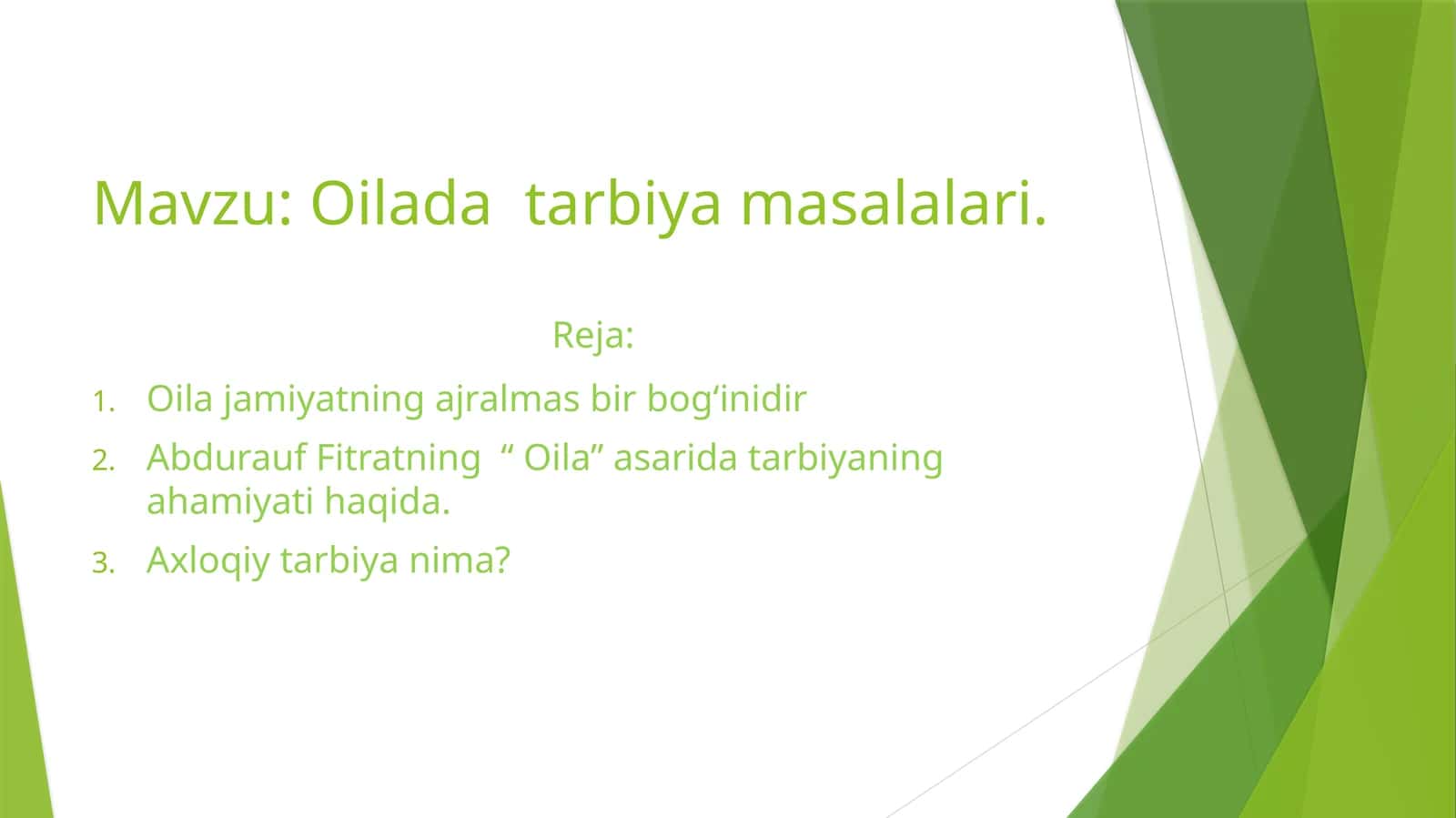 Oilada  tarbiya masalalari 1