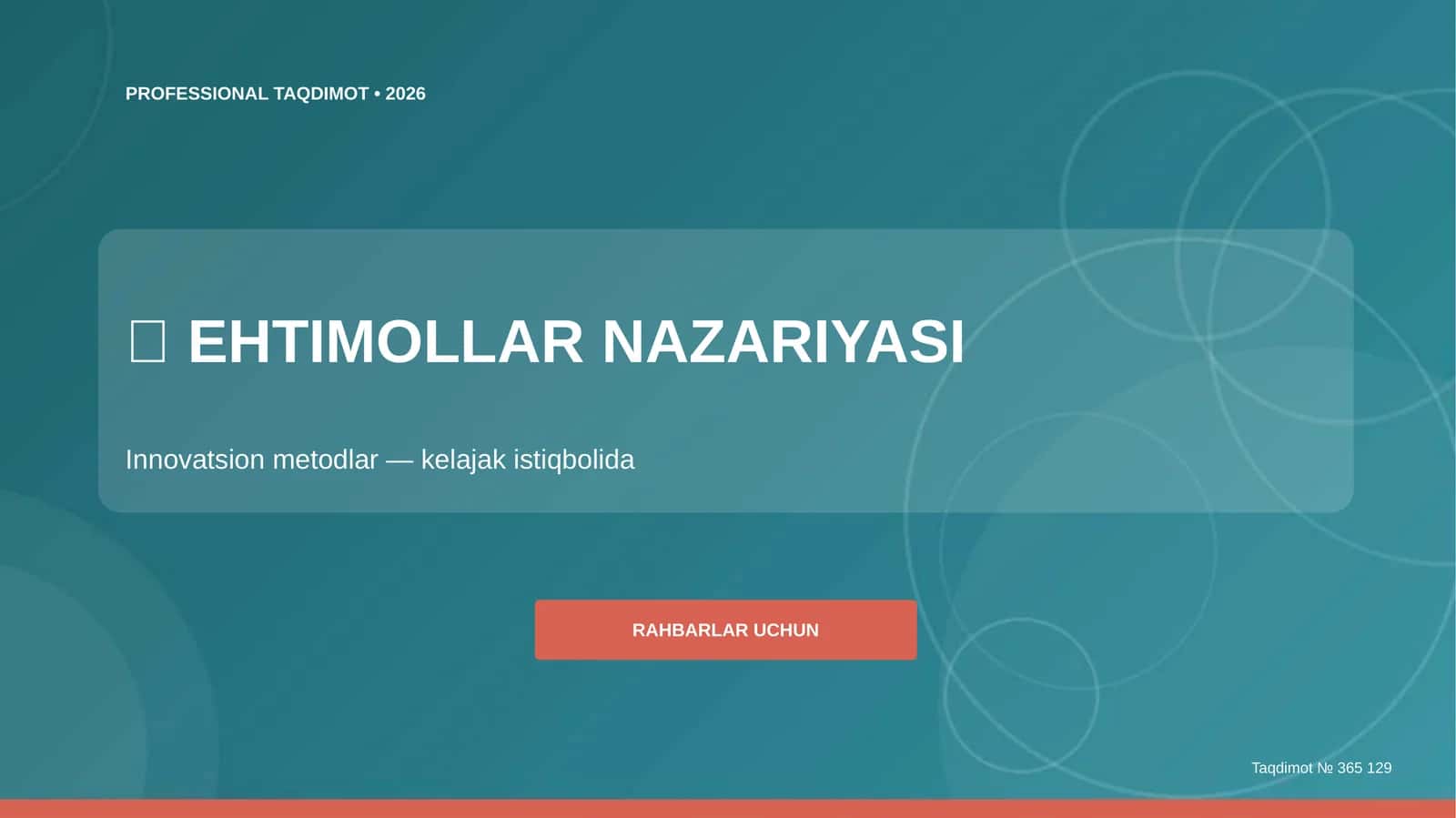 Ehtimollar Nazariyasi 1
