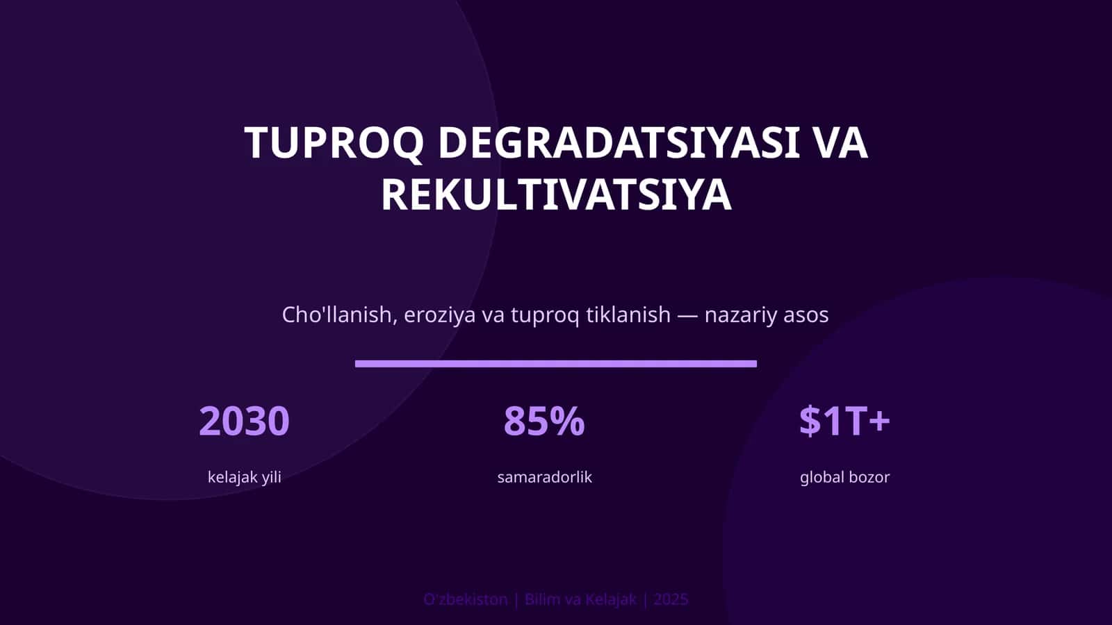 Tuproq degradatsiyasi va rekultivatsiya 1