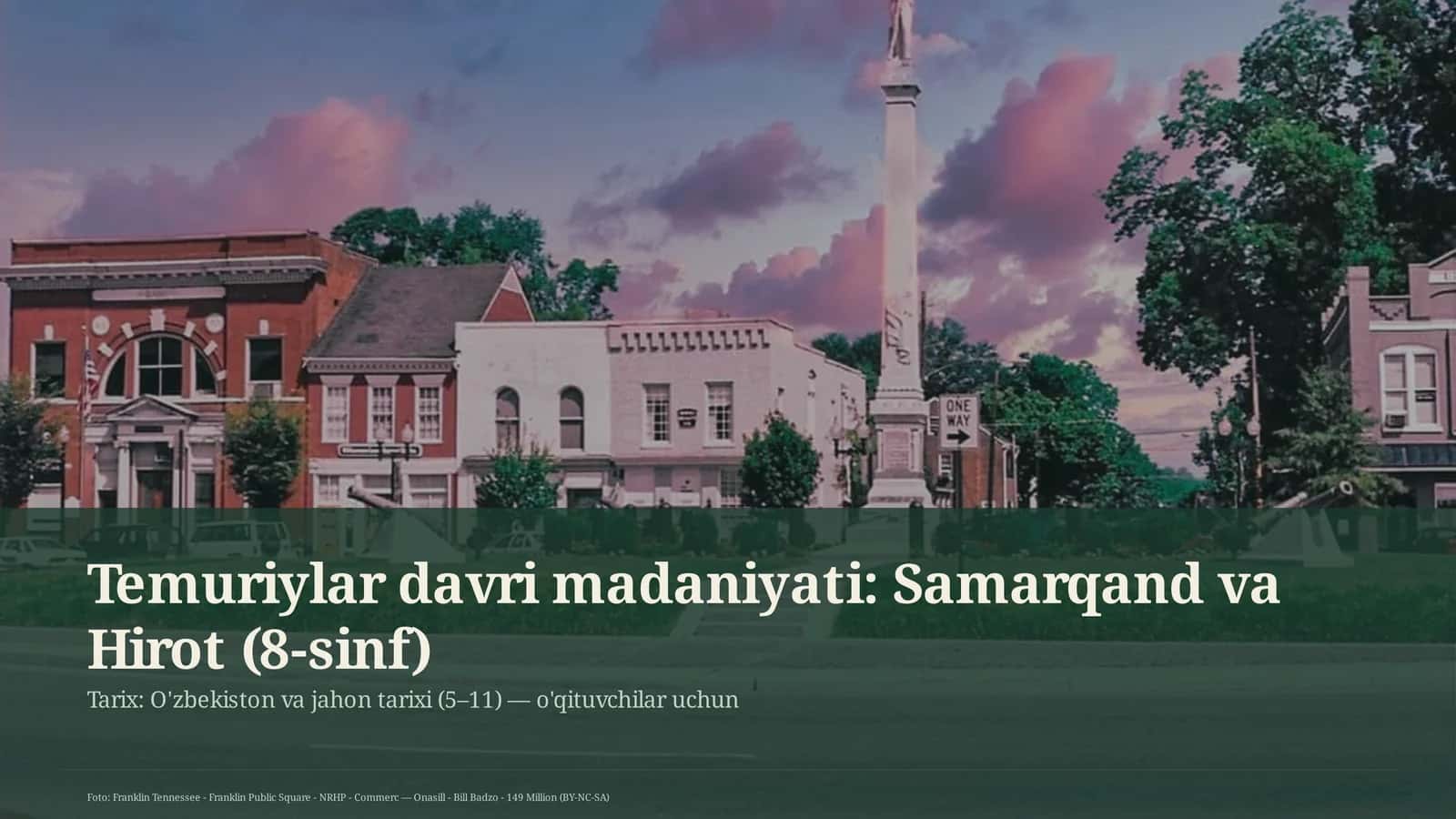 Temuriylar davri madaniyati: Samarqand va Hirot (8-sinf) 1