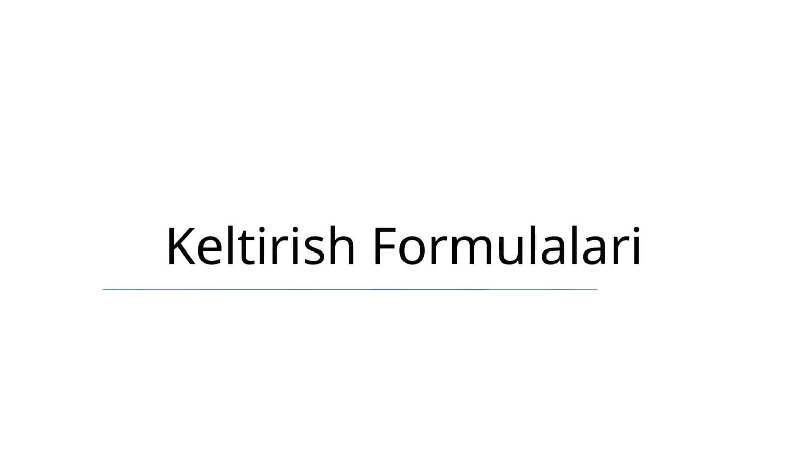 Keltirish Formulalari 1