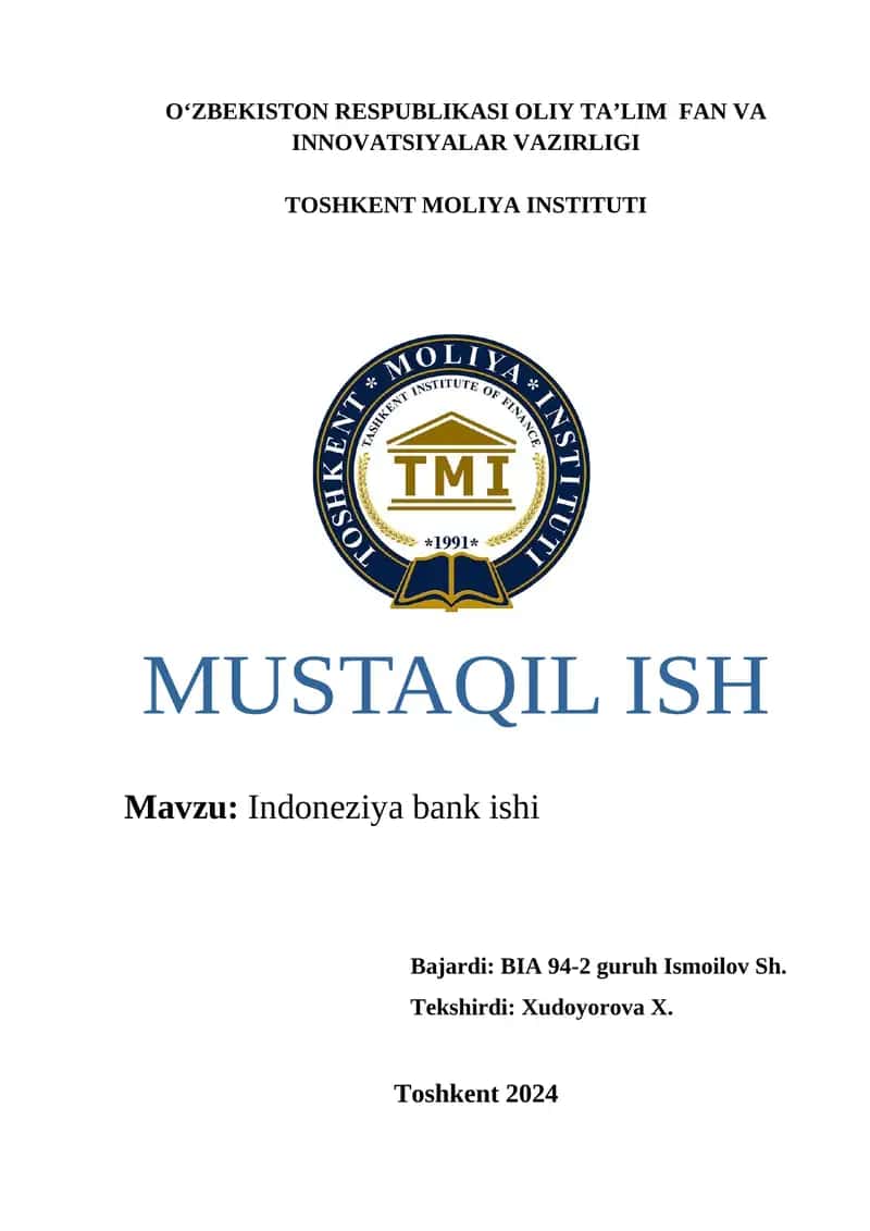 Indoneziya bank ishi 1