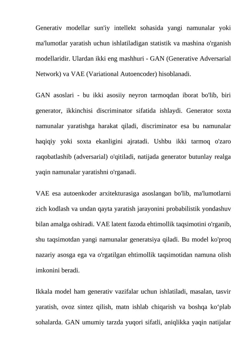 Generativ modellar 1
