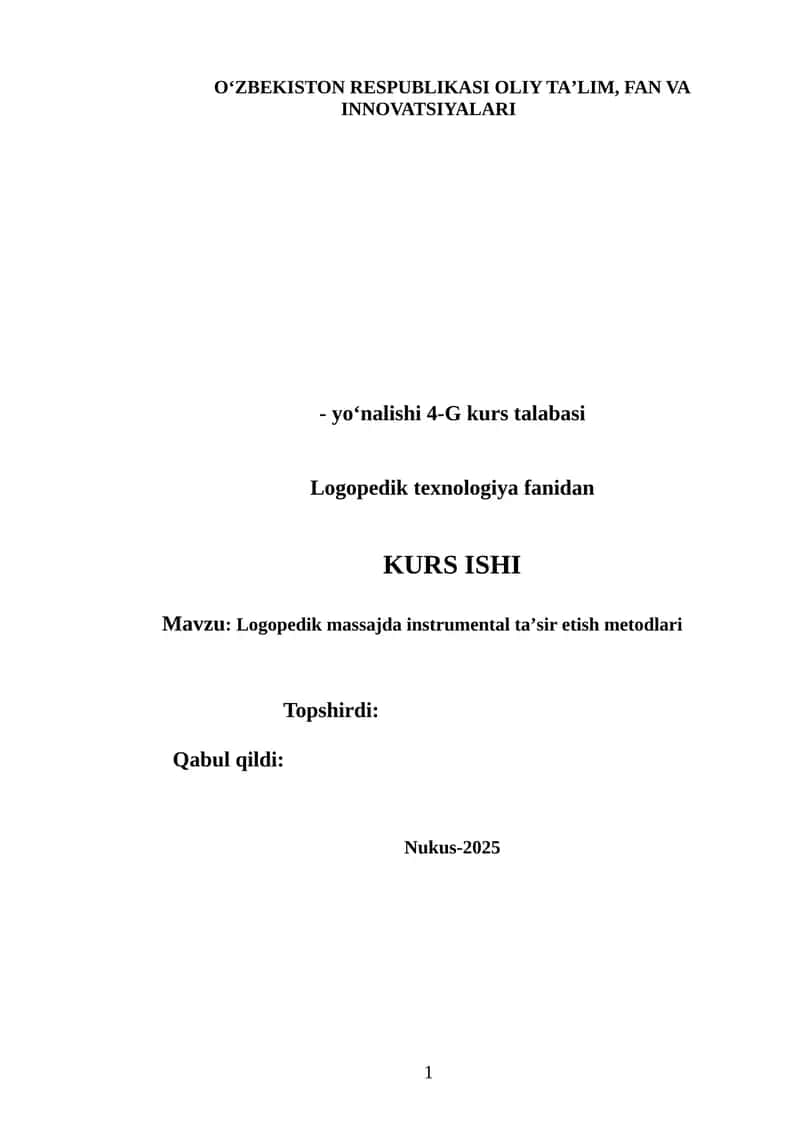 Logopedik massajda instrumental taʼsir etish metodlari 1