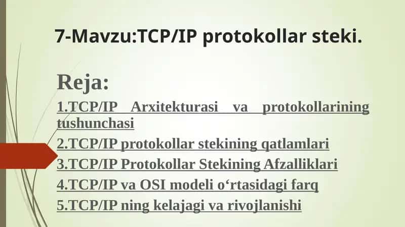 TCP/IP protokollar steki 1