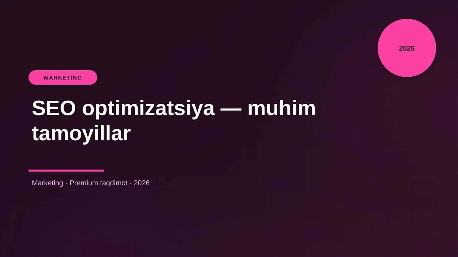 SEO optimizatsiya — muhim tamoyillar 1