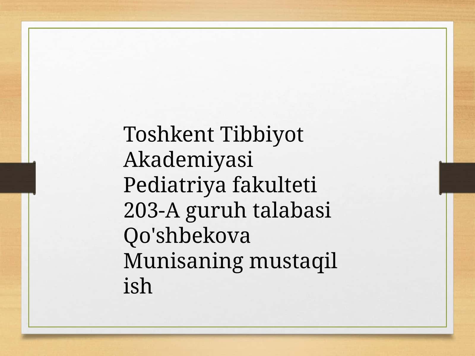 Qo'shbekovaMunisa 1